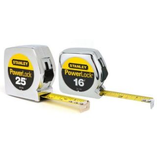 Stanley PowerLock 25 ft. and 16 ft. Tape Measures (2 Pack) 94 936H