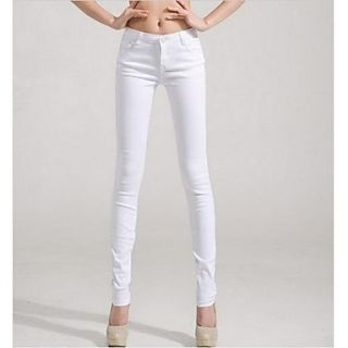 Womens Solide Color Skinny Pants