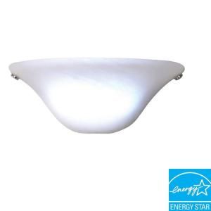 Its Exciting Lighting Wall Mount White Half Moon Style Battery Operated 7 LED Wall Sconce with Frosted Marbleized Glass Shade HC3000