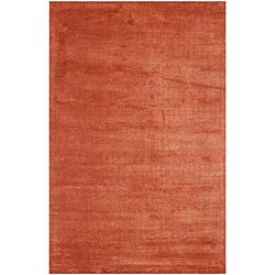 Hand woven Wool And Art Silk Red Rug (5 X 8)