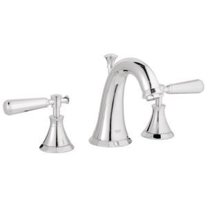 GROHE Kensington 8 in. Widespread 2 Handle Mid Arc Bathroom Faucet in StarLight Chrome Less Handles 20 124 000