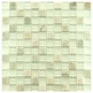Merola Tile Tessera Square Ming 11 3/4 in. x 11 3/4 in. x 8 mm Glass and Stone Mosaic Wall Tile GITMMSQ