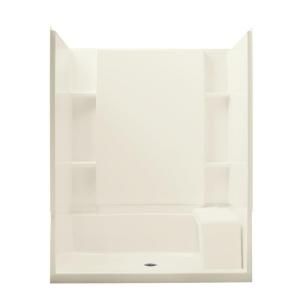 Sterling Plumbing Accord Seated 36 in. x 60 in. x 74 1/2 in. Shower Kit with Age in Place Backers in Biscuit 72290106 96