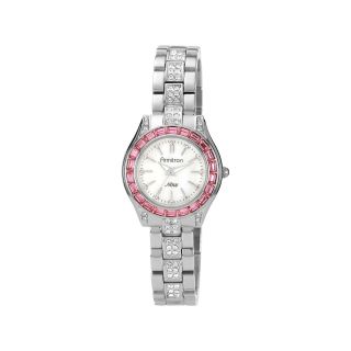 Armitron Now Womens Pink Crystal Accent Mother of Pearl Watch