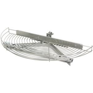 Knape & Vogt 3.25 in. x 27.81 in. x 13 in. Glide Half Moon Frosted Nickel Wire Lazy Susan HM28G FN