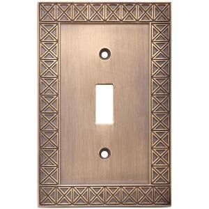 Stanley National Hardware Pinnacle 1 Gang Switch Wall Plate   Antique Bronze DISCONTINUED V8044 SGL SWTCH PLATE AB