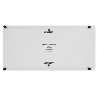 Leviton 47612FSB Structured Media Enclosure Full Width Universal Security Plate w/ PCB Mounting Clips White