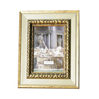 Carved Antiqued Silver  and Gold Tone Picture Frame
