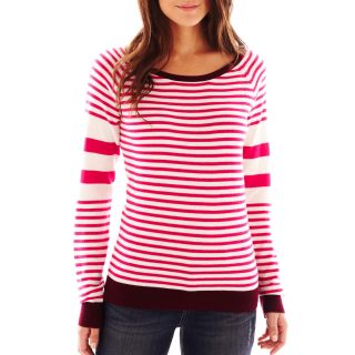 Striped Crewneck Sweater   Talls, Pink, Womens