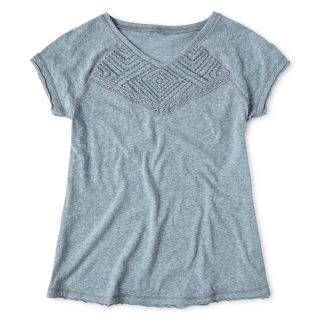 ARIZONA Embroidered, Short Sleeve Tee   Girls 6 16 and Plus, Gray, Girls