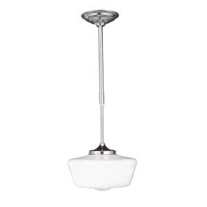Asten Bath Collection 1 Light Chrome Pendant with Opal White Glass Shade WI900908