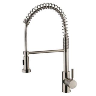 Yosemite Home Decor Single Handle Spring Pull Out Sprayer Kitchen Faucet in Brushed Nickel YP2814A BN