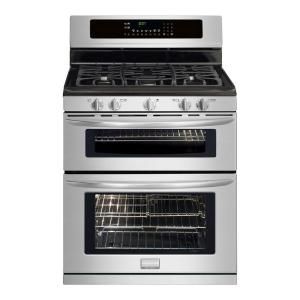 Frigidaire 5.8 cu. ft. Double Oven Gas Range with Self Cleaning Convection Oven in Stainless Steel FGGF304DLF