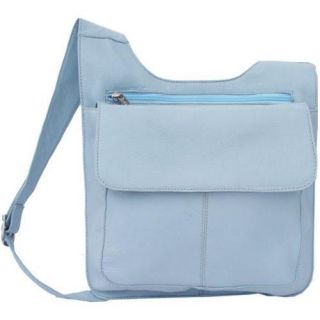 Womens Piel Leather Slim Line Mail Bag 2006 Pastel Blue Leather