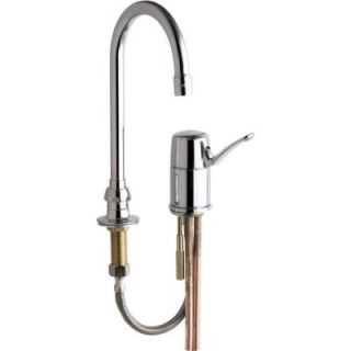 Chicago Faucets 1 Handle High Arc Bathroom Faucet in Chrome with 5 1/4 in. Rigid/Swing Gooseneck Spout 2302 ABCP