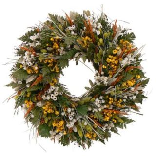 The Christmas Tree Company Wild Daisy Stroll 22 in. Dried Floral Wreath TW9225015CTC