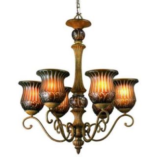 Eurofase Fenton Collection 6 Light 101 in. Hanging Aged Taupe Chandelier 13288 013