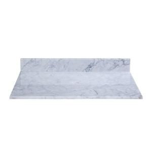 Xylem Vanity Top 37 in. Marble in Carrara White without Basin MAVT370WT