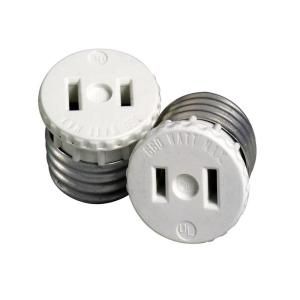 Leviton 660 Watt Lamp Holder to Outlet Adapter   White R54 00125 00W