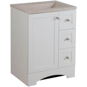 Glacier Bay Lancaster 24 in. Vanity in White with Colorpoint Vanity Top in Maui LC24P2MCOM WH