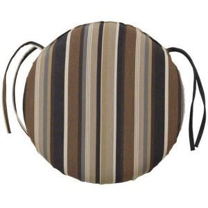 Home Decorators Collection Espresso Stripe Round Outdoor Chair Cushion 1572710880