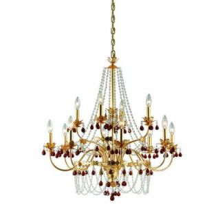 Eurofase Ambroise Collection 12 Light 104 1/2 in. Hanging Gold Chandelier 14565 014