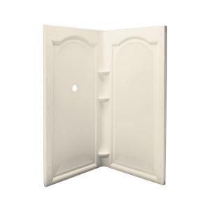 KOHLER Devonshire 40 1/4 in. x 40 1/4 in. x 73 7/8 in. Two Piece Direct to Stud Shower Wall in Almond K 1018 47