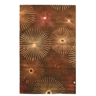 Home Decorators Collection Starburst Brown and Paprika 2 ft. 6 in. x 4 ft. 6 in. Accent Rug 0823810820