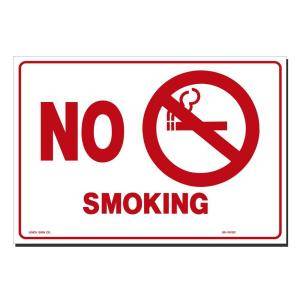 Lynch Sign 14 in. x 10 in. Decal Red on White Sticker No Smoking with Symbol SS   1SYDC 