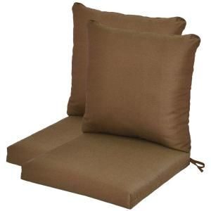 Hampton Bay Wheaton Textured Pillow Back Outdoor Deep Seating Cushion DISCONTINUED 7720 02222000