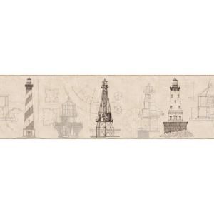 York Wallcoverings 9 in. Architectural Lighthouse Border AM8648BD