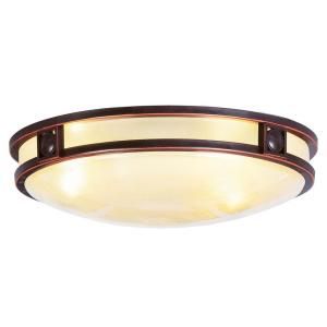 Filament Design 3 Light Bronze Flush Mount with Iced Champagne Glass Shade CLI MEN4488 67