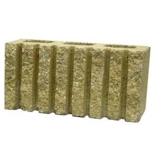 Carmelo 6 in. x 8 in. x 16 in. Yellow Flutted Concrete Block 369 191
