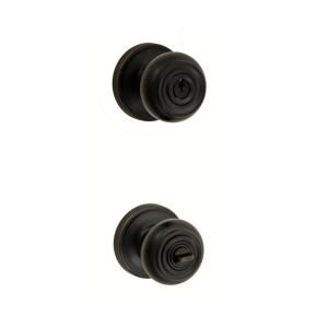 Fusion Solid Brass Oil Rubbed Bronze Cambridge Keyed Entry Knob with Ketme Rose K 38 A5 0 ORB