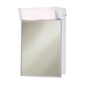NuTone Lighted 16 in. W x 24 in. H x 8 in. D Surface Mount Mirrored Medicine Cabinet in Stainless Steel 555ILX