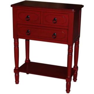 4D Concepts Simplicity 3 Drawer Chest in Red 550797