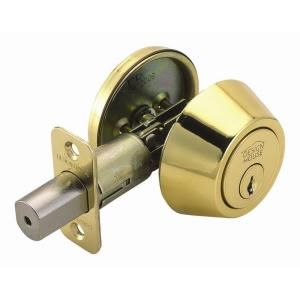 Design House Single Cylinder Polished Brass Deadbolt 782763