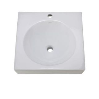 DECOLAV Classically Redefined Semi Recessed Square Vessel Sink in White 1425 CWH