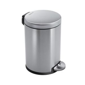 simplehuman 4.5 Liter Mini Round Step Touchless Trash Can in Fingerprint Proof Brushed Stainless Steel CW1852
