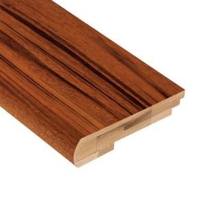 Home Legend Exotic Tigerwood 5/8 in. Thick x 3 3/8 in. Wide x 78 in. Length Bamboo Stair Nose Molding HL401SN