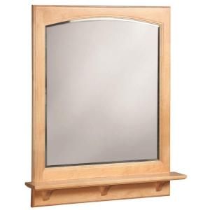 Design House Belmont 31 in. x 26 in. Framed Wall Mirror with Shelf in Maple 538512