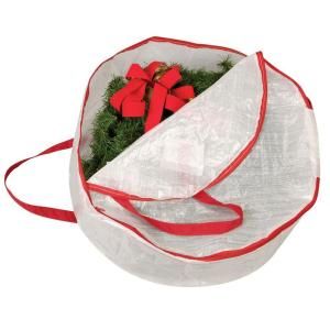 Household Essentials 24 in. Circular Wreath Bag with Red Trim 2624