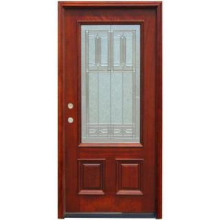 Pacific Entries Traditional 3/4 Lite Stained Mahogany Wood Entry Door M62DBMR