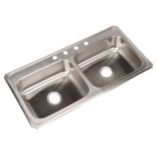 Elkay Celebrity Top Mount Stainless Steel 43x22x6 7/8 4 HoleDouble Bowl Kitchen Sink CR43224