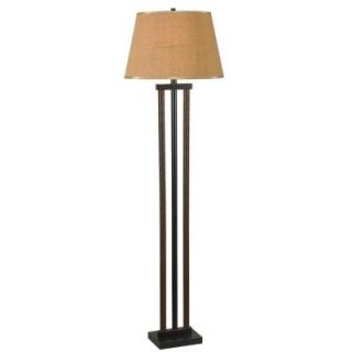 Kenroy Home Whip 58 in. Bronze with Brown Faux Leather Floor Lamp   DISCONTINUED 10034BBL