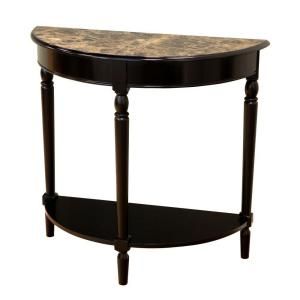 MegaHome Black Entryway Table with Faux Marble Top MH154