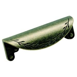 Amerock Inspirations 3 in. Weathered Brass Finish Leaf Cup Pull BP1582 R2