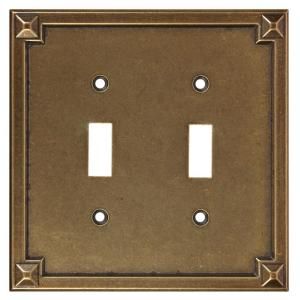 Stanley National Hardware Prairie 2 Gang Switch Wall Plate   Distressed Antique Bronze V8061 DBL SWTCH PLT DAB