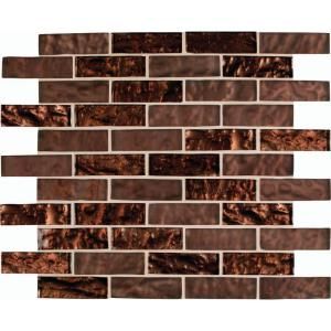 MS International Copper Leaf 12 in. x 12 in. x 8 mm Glass Mesh Mounted Mosaic Tile GLSB CL8MM