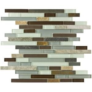 Merola Tile Tessera Piano Tundra 11 3/4 in. x 12 in. x 8 mm Glass and Stone Mosaic Wall Tile GITTPNTU